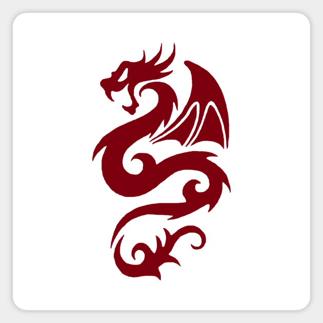 Red Dragon Sticker by ZoboShop